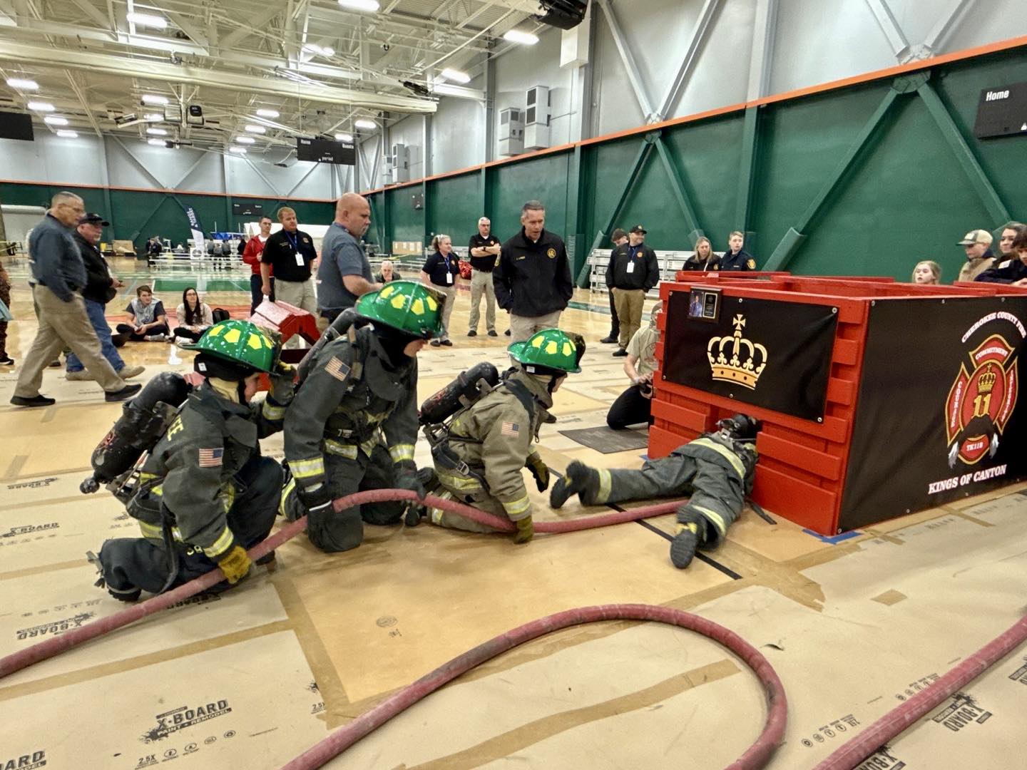 Explorers compete in the King Drill.